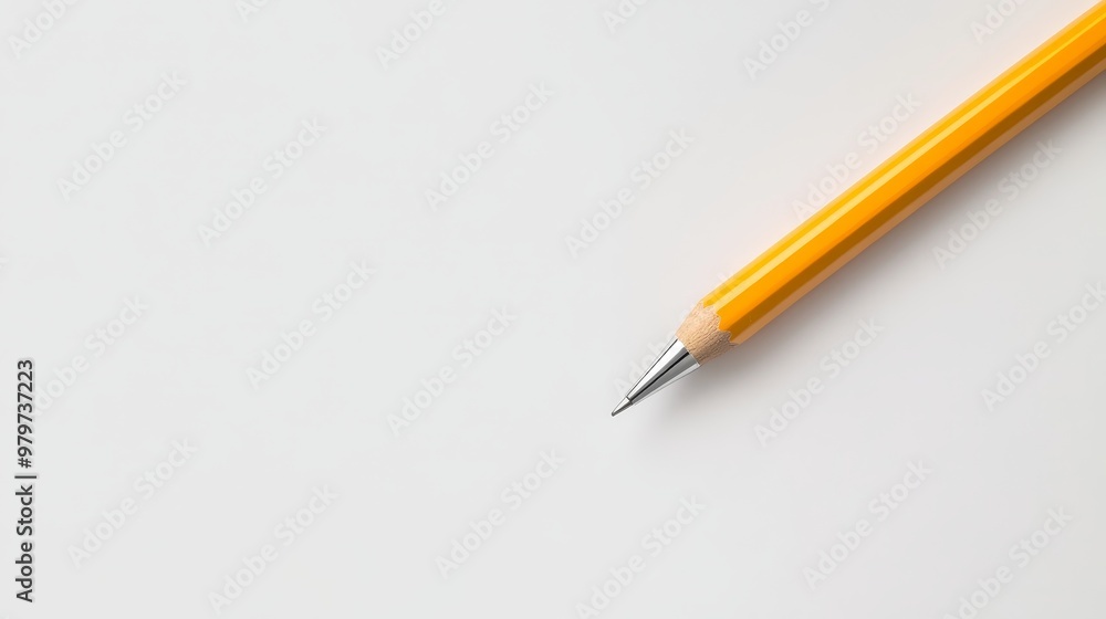 A simple yellow pencil resting on a white background, ready to write, draw, or create. It symbolizes new beginnings, ideas, and the potential for creativity. A simple yellow pencil resting on a white background, ready to write, draw, or create. It symbolizes new beginnings, ideas, and the potential for creativity.