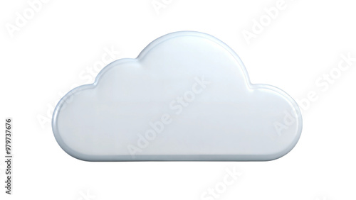 White cloud icon on a black background, cloud storage and internet concept. photo