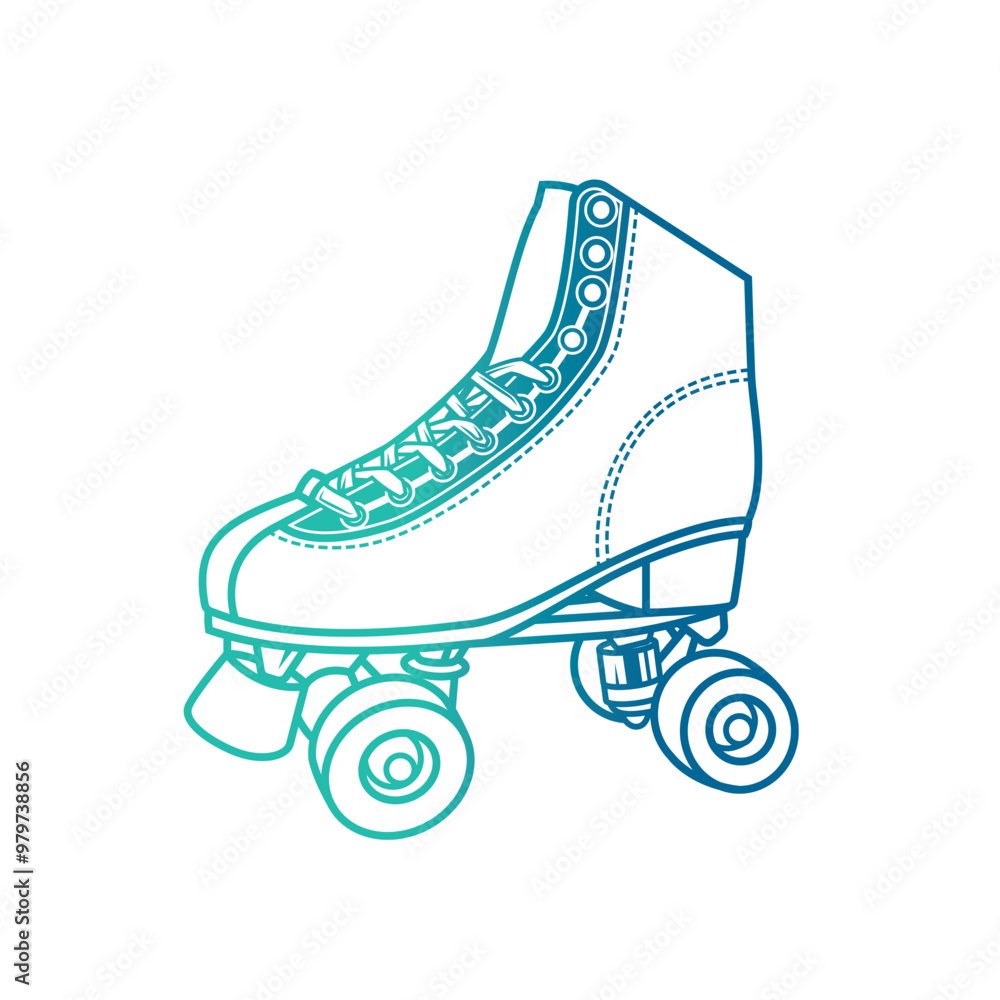 Roller skates illustration. Retro roller skates. Original vector illustration in vintage style. T-shirt design. Roller skates illustration. Retro roller skates. Original vector illustration in vintage style. T-shirt design.