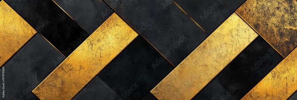 custom made wallpaper toronto digitalAbstract Gold and Black Chevron Pattern, symbolizing luxury, elegance, modern design, geometric art, and sophistication.