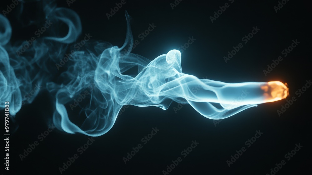 Abstract smoke swirling with glowing tip, symbolizing energy, transformation, imagination, creativity, and mystery. Abstract smoke swirling with glowing tip, symbolizing energy, transformation, imagination, creativity, and mystery.
