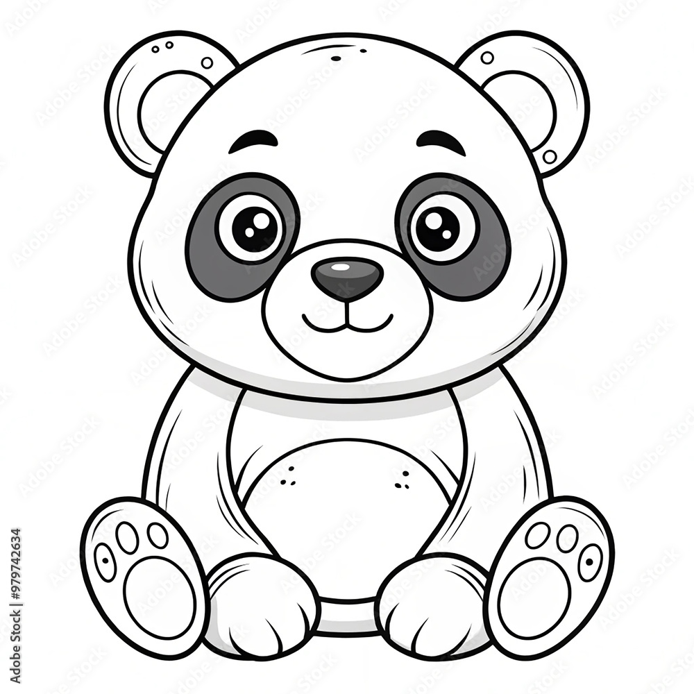 Fototapeta premium a black and white drawing of a teddy bear 