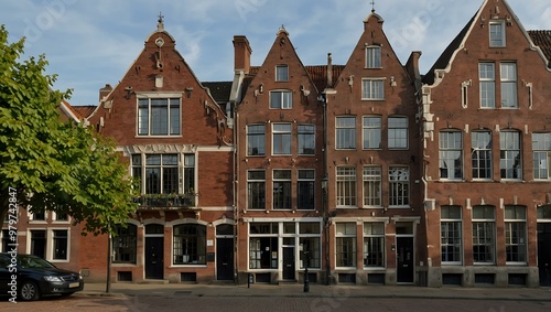 Historic homes in Venlo, Netherlands.