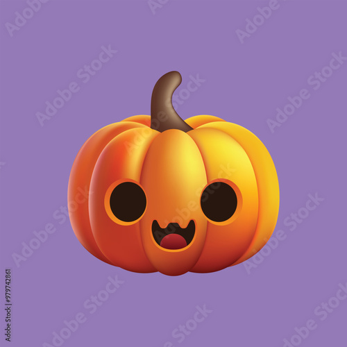 A cartoon pumpkin with a smile on its face
