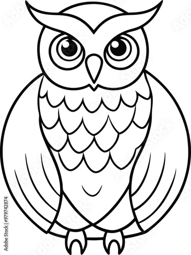 Owl bird logo icon vector illustration in a bold black design