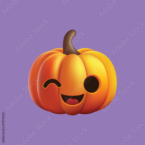 A cartoon pumpkin with a smile on its face
