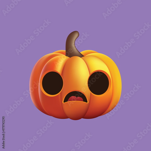 Cartoon pumpkin with a sad expression on his face