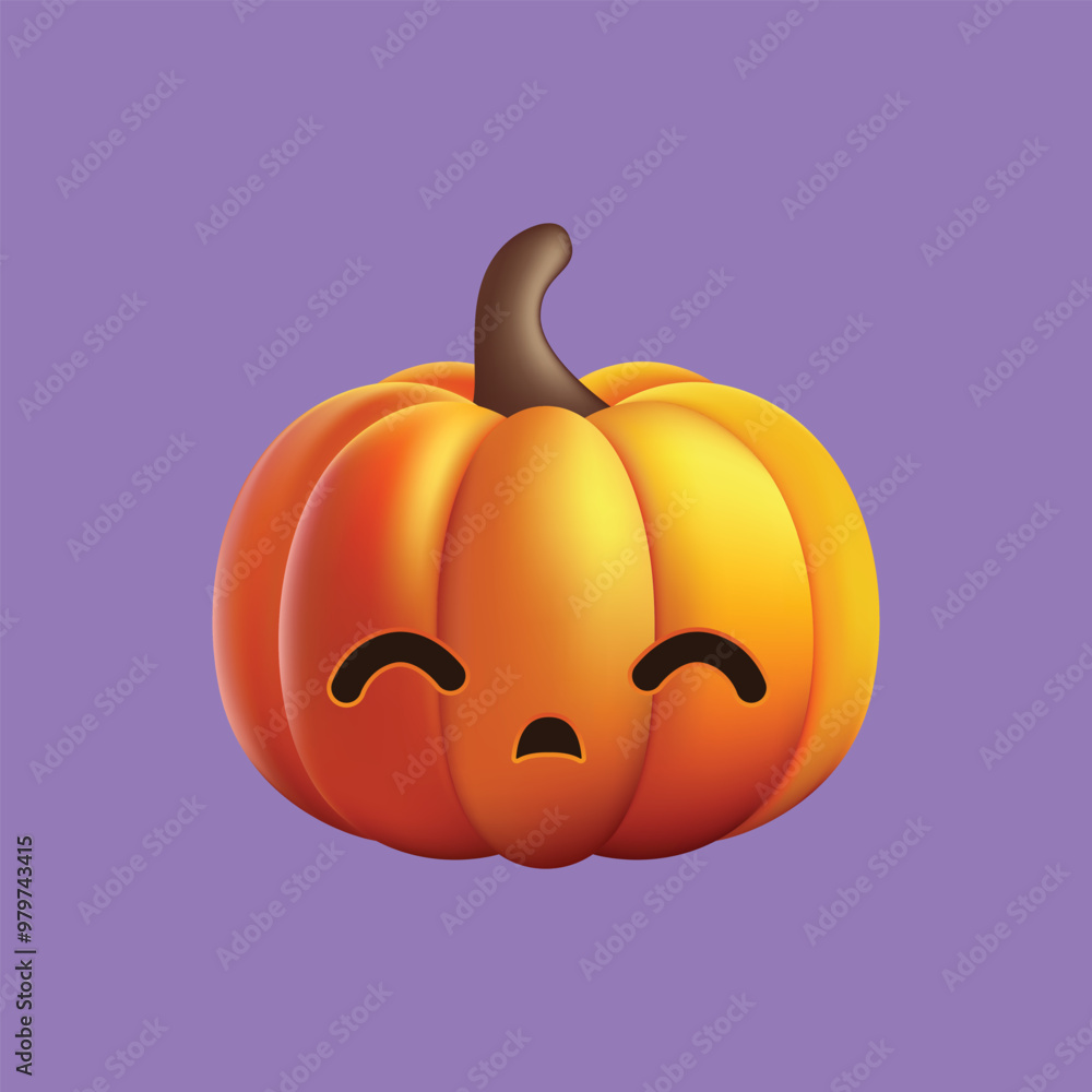 Cartoon pumpkin with a sad expression on his face Cartoon pumpkin with a sad expression on his face