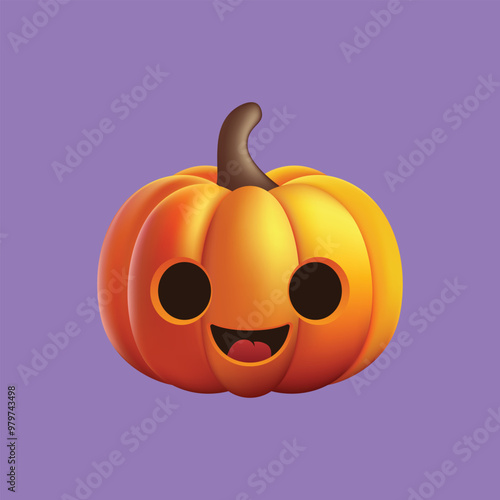 A cartoon pumpkin with a smile on its face
