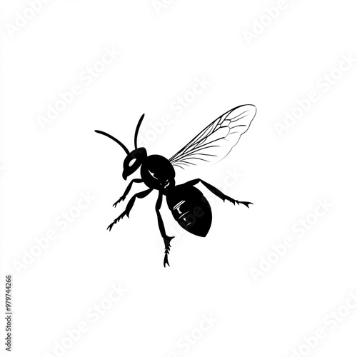 Wasp Silhouette, Illustrati...