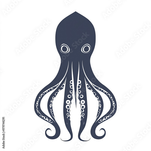 Squid Silhouette, Illustrat...