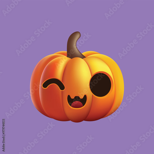 A cartoon pumpkin with a smile on its face
