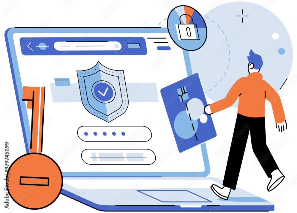 User authorization. Vector illustration. The user authorization ...