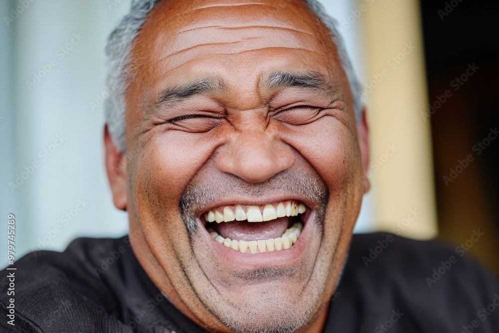 Obraz premium Joyful Older Man Laughing