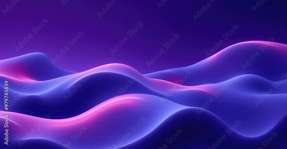 Obraz premium Generative AI A minimalist and simple wallpaper with cool wave lines and calming colors, Simply minimalist modern background, cool abstract wave lines neon color background, cool minimalism background