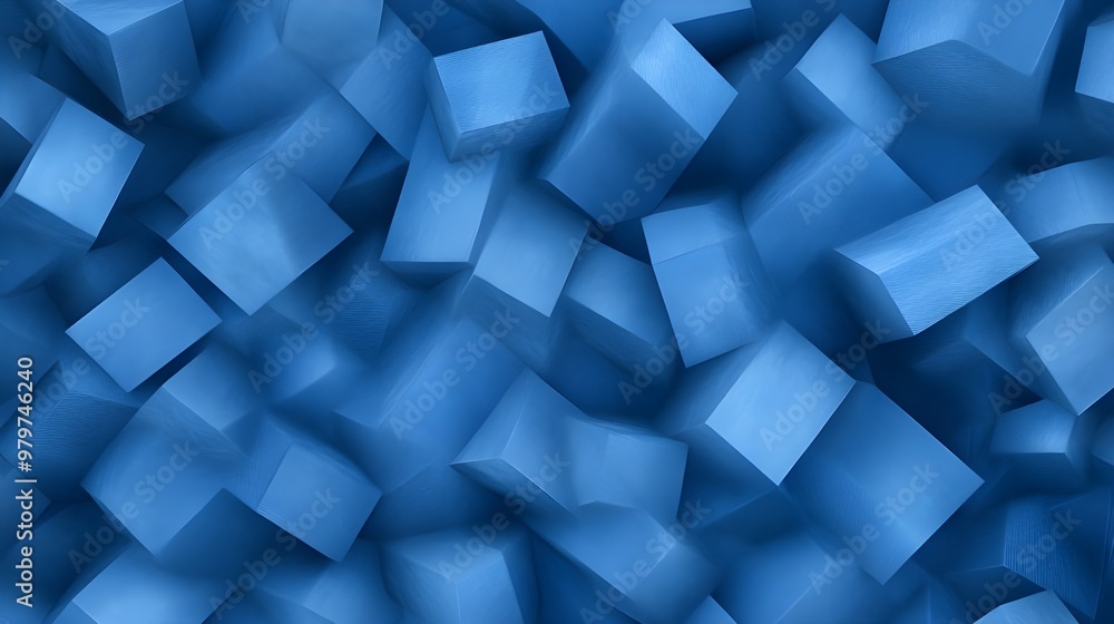 Abstract Blue Geometric Pattern of Interlocking Cubes. Abstract Blue Geometric Pattern of Interlocking Cubes.