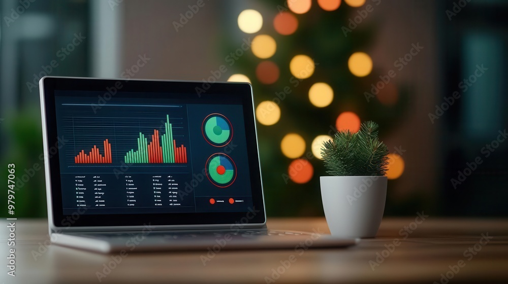 High-tech dashboard with interactive graphs, representing expanding market data High-tech dashboard with interactive graphs, representing expanding market data