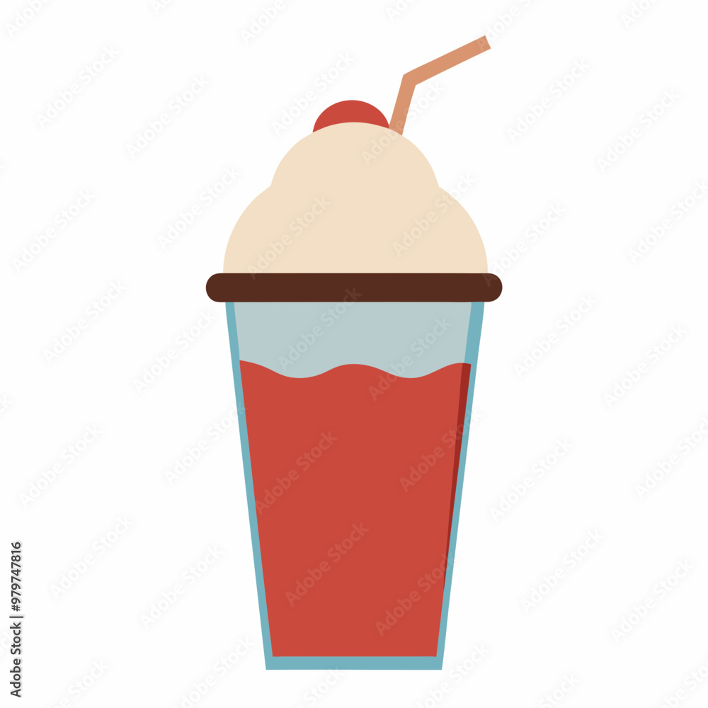 Creative vector art design of a milkshake on a white background Creative vector art design of a milkshake on a white background