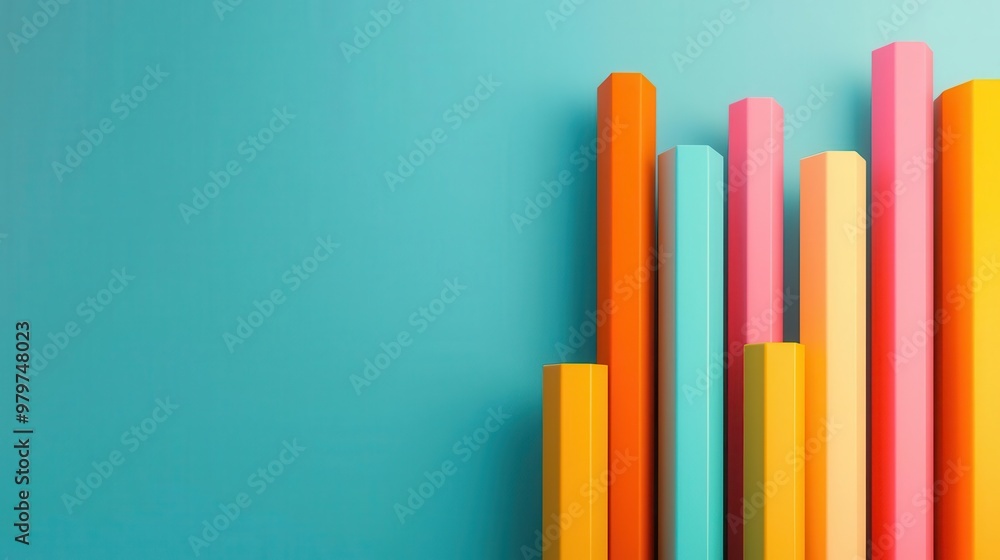 3D infographic with glowing bar charts, representing an upward trend in market growth 3D infographic with glowing bar charts, representing an upward trend in market growth