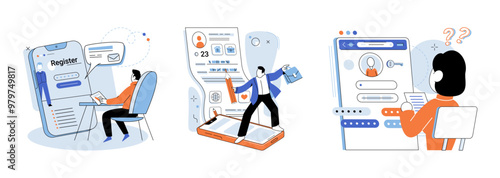 User authorization. Vector illustration. The user authorization concept emphasizes importance access control Advances in technology have improved user security in information technology Internet