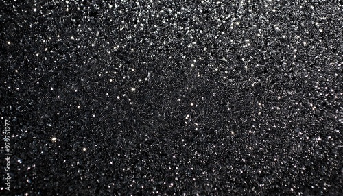 黒色のラメ・グリッターの背景画像（A background image of black glitter.）