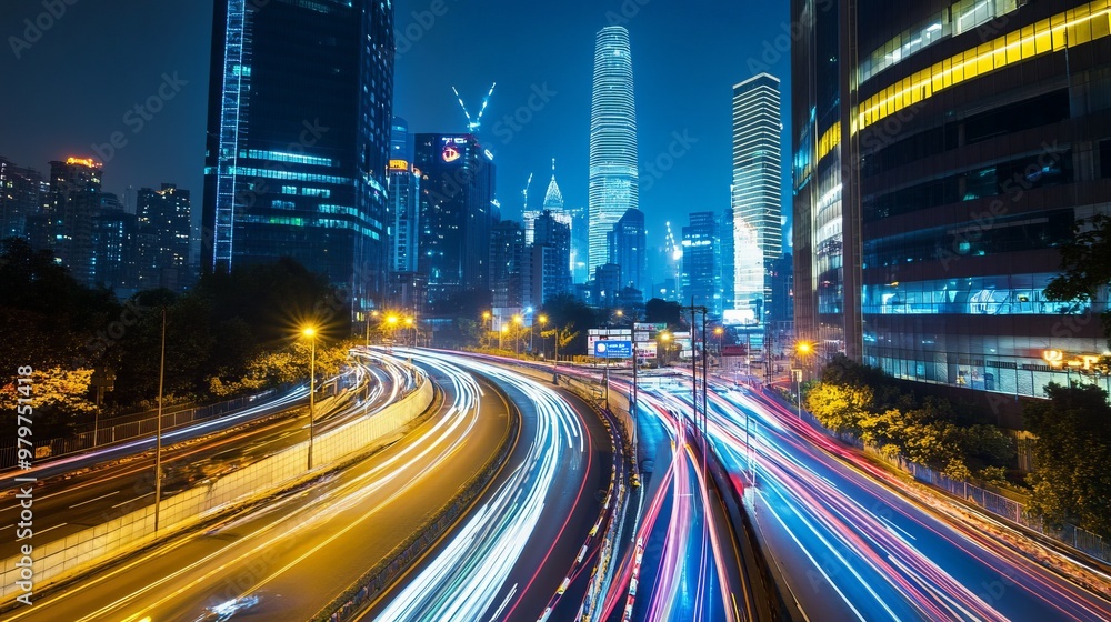 Fototapeta premium Smart City Wifi Lan Networks 