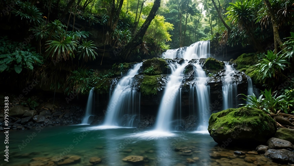 Kanto Lampo Waterfall in Bali’s tropical rainforest. Kanto Lampo Waterfall in Bali’s tropical rainforest.