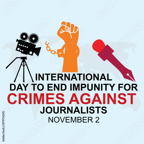 creative international day to end impunity for crimes against journalists logo vector design template
