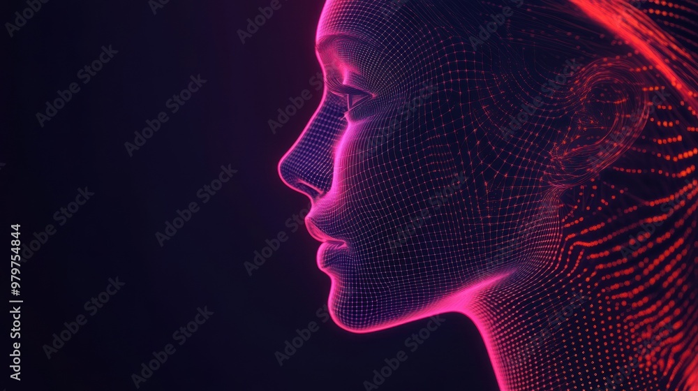Abstract pink and purple digital art with lines and dots Abstract pink and purple digital art with lines and dots