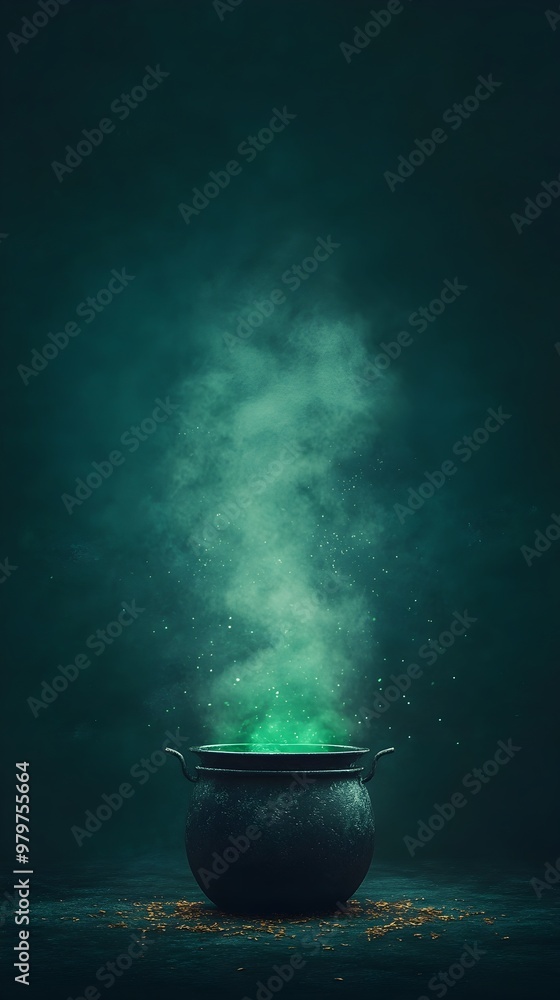 Bubbling Cauldron with Mystical Green Fog and Radiant Lights Otherworldly Sorcery Scene Bubbling Cauldron with Mystical Green Fog and Radiant Lights Otherworldly Sorcery Scene