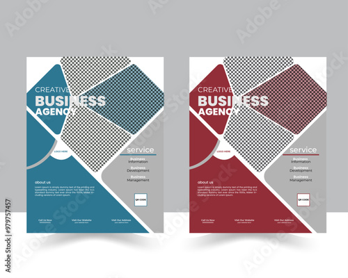 Corporate business flyer template design set with blue, orange, red and yellow color. marketing, business proposal, promotion, advertise, publication, cover page. new digital marketing flyer set.