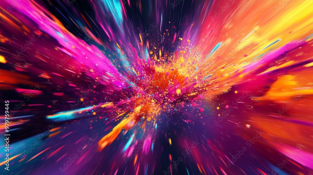 An abstract background with a burst of colors and dynamic shapes, capturing a vibrant and energetic essence, ideal for adding excitement to visual content. An abstract background with a burst of colors and dynamic shapes, capturing a vibrant and energetic essence, ideal for adding excitement to visual content.