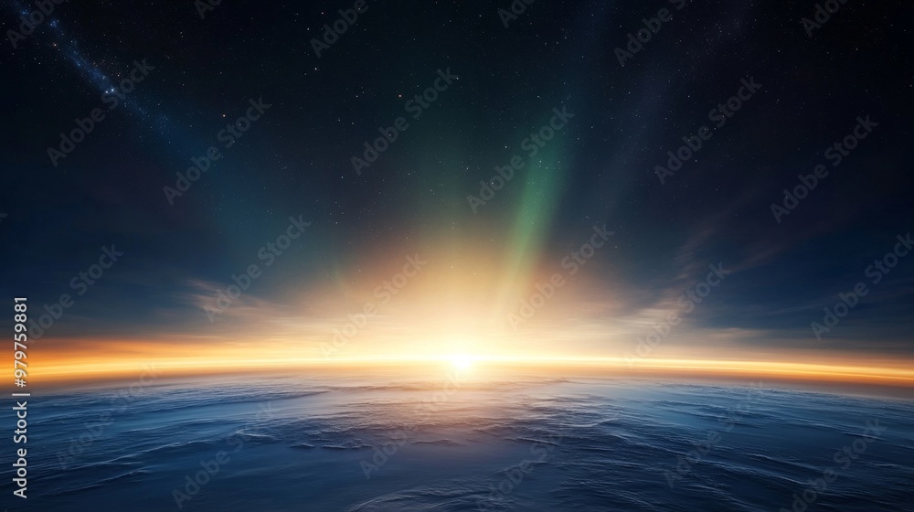 Fototapeta premium Antarctic atmosphere, polar aurora, vibrant southern lights.