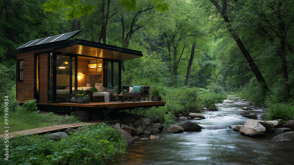 Tiny House Near a river dense forest Tiny House Near a river dense forest