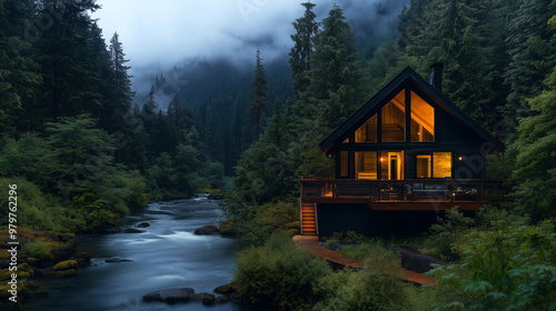 Tiny House Near a river dense forest