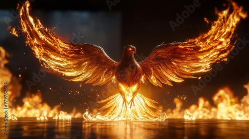 Firebird Phoenix Mythological Creature Wings Flames Fantasy