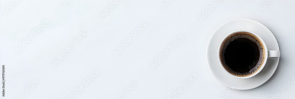 Fototapeta premium Elegant Coffee Cup and Saucer on a Clean White Surface