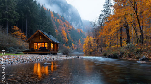 Tiny House Near a river dense forest