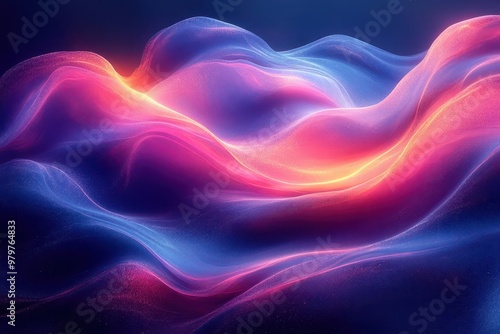 Wallpaper Mural abstract neon waves flow across a dark background vibrant blues and purples create a mesmerizing fluid light show futuristic and dynamic visual spectacle Torontodigital.ca