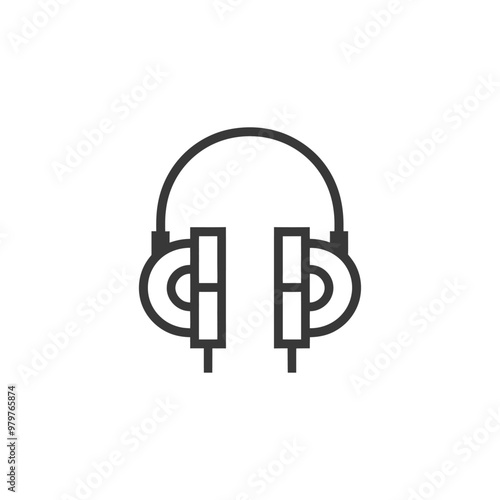 Line Art Illustration of Headphones