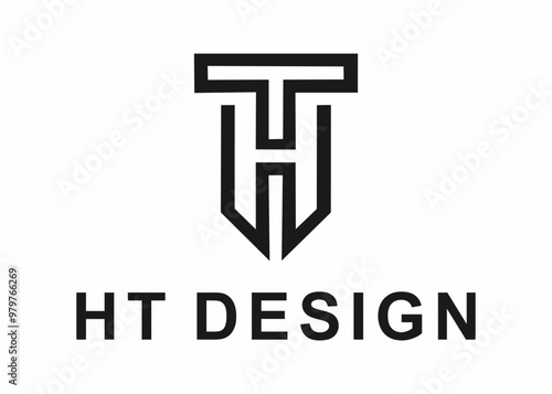 letter ht logo, design, vector, illustration, creative icon, template