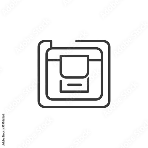 Line drawing illustration of a floppy disk