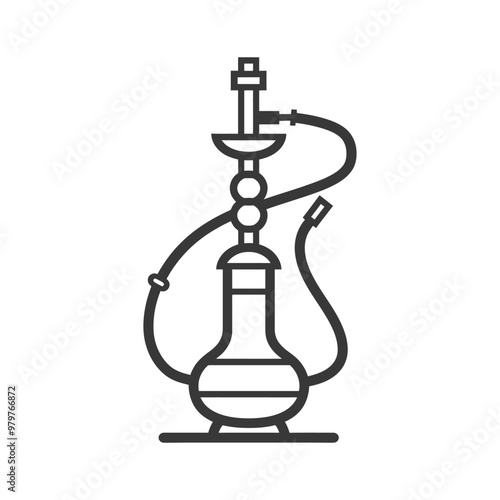 Line Drawing Illustration of a Hookah