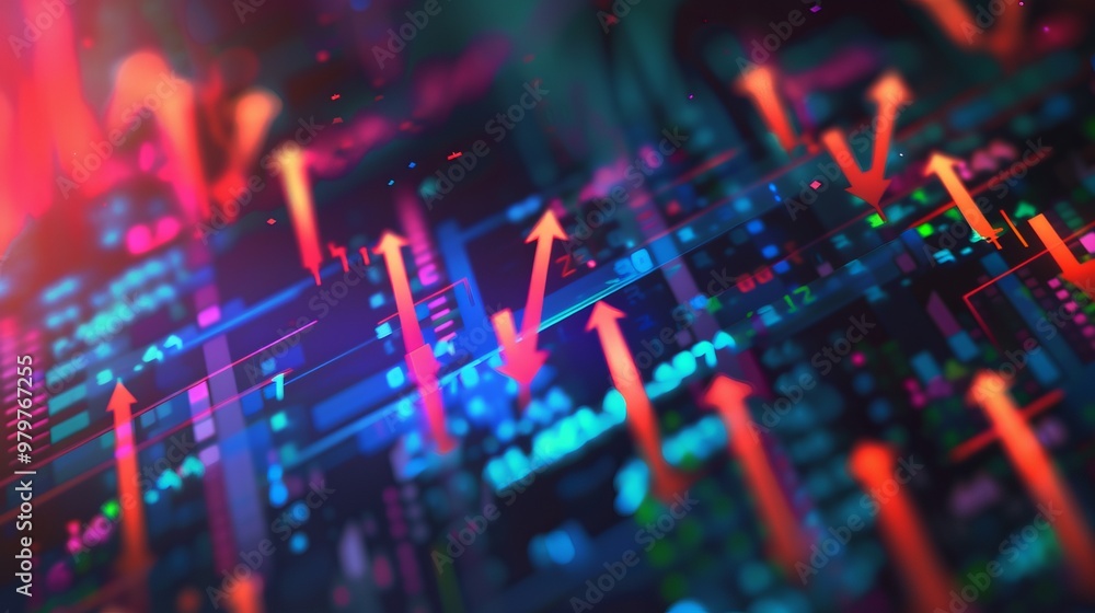 illustration of arrow up, market stocks background concept illustration of arrow up, market stocks background concept