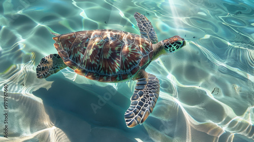 The Graceful Swimming Sea Turtle