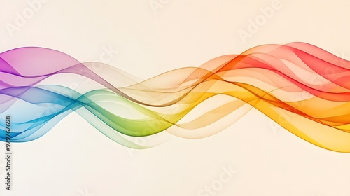 Vibrant Rainbow Wave of Pride - Artistic Illustration Celebrating LGBTQ Equality Love Diversity and Unity on a Neutral Background