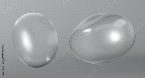 cosmetic moisturizer water molecule, Cosmetic Essence, Liquid bubble, Molecule inside Liquid Bubble on transparent background, 3d rendering