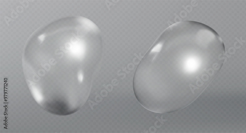 cosmetic moisturizer water molecule, Cosmetic Essence, Liquid bubble, Molecule inside Liquid Bubble on transparent background, 3d rendering