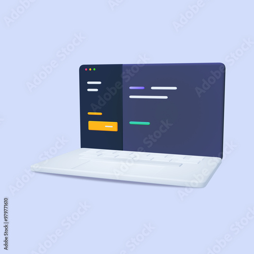 3D laptop coding for programmer