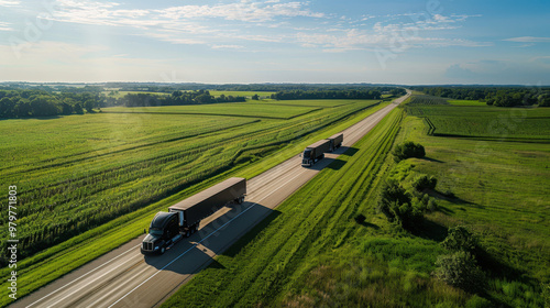 The Trucks on Open Highway photo